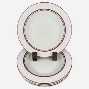 REGO 9" Pasta bowls E835-76 X - Set 4 Red Stripe Bowls